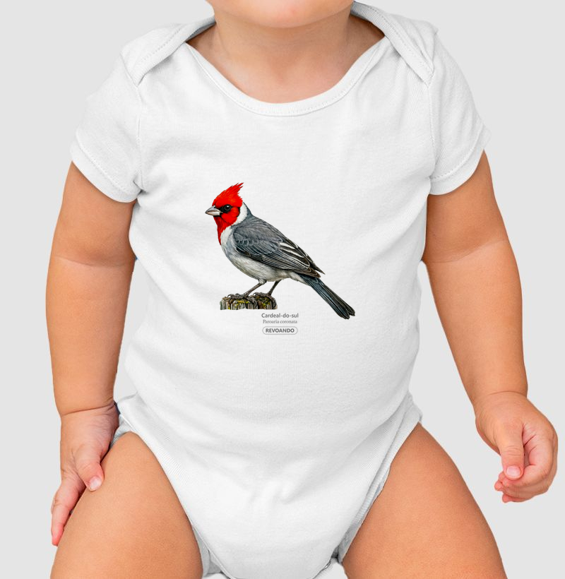 Traços Alados - Cardeal-do-sul - Body Infantil