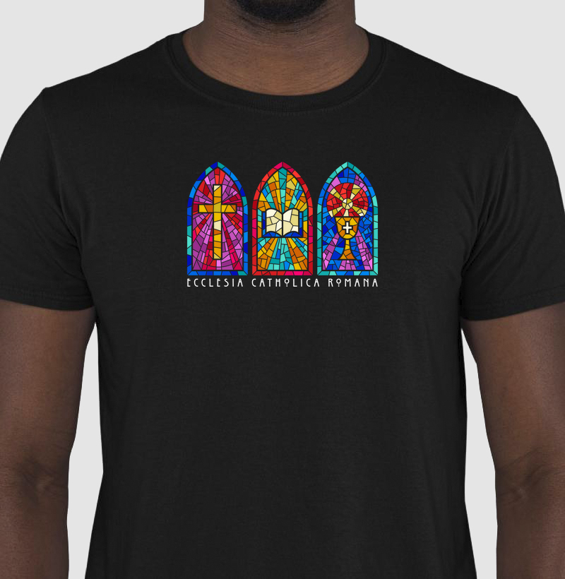 Estampa Vitrôs Católicos Preta Masc.