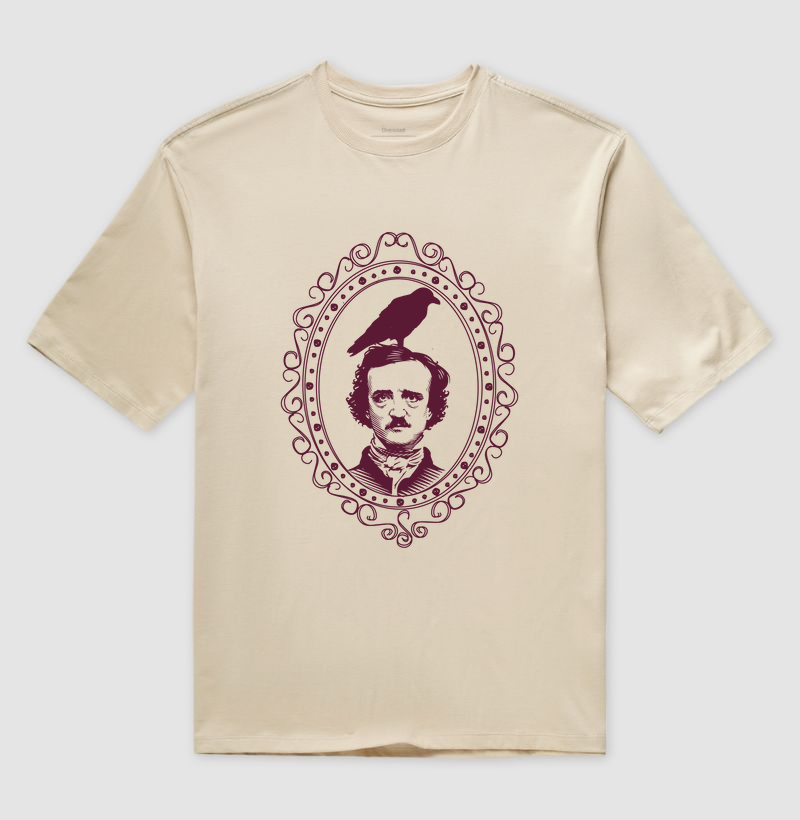 Camiseta Oversized- Edgar Allan Poe Moldura