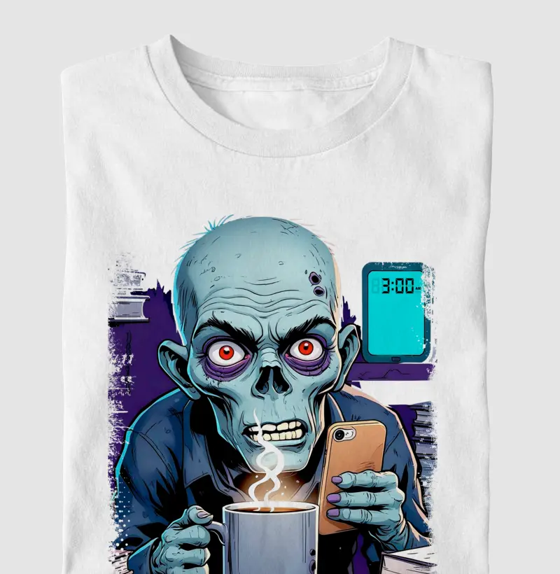 Camiseta exaustão e insônia