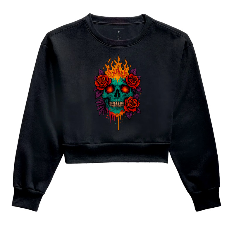 Caveira Rose & Fire