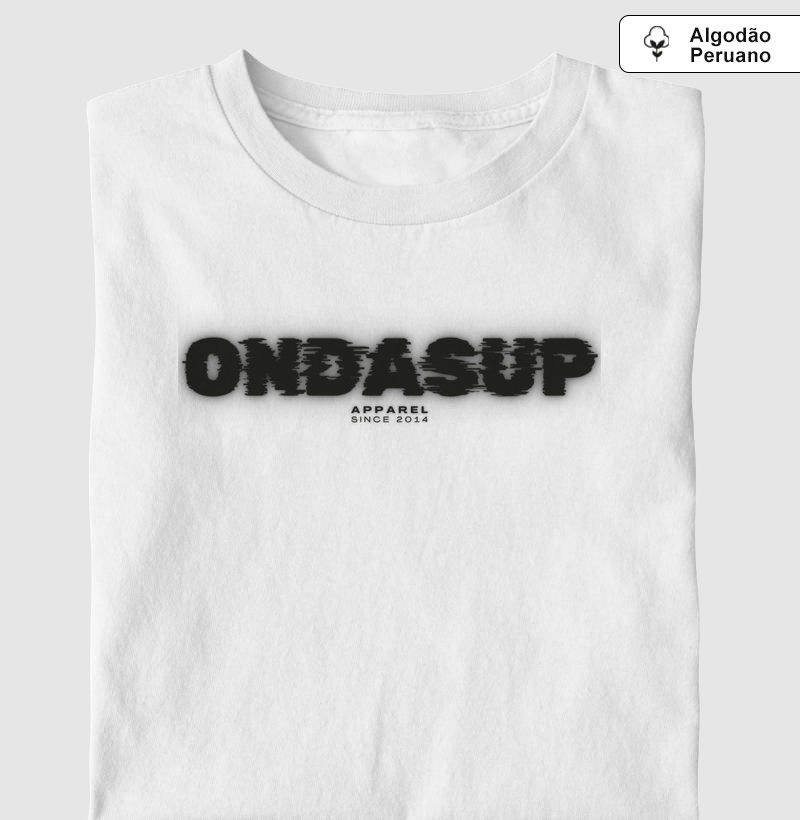 Camiseta OndaSup – Linha Glitch Monochrome | Algodão Peruano