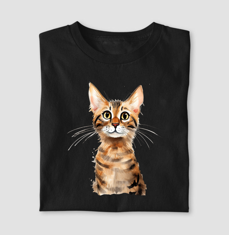 Gato Serengeti aquarela