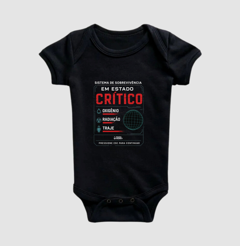HUD CRÍTICO – Camiseta Gamer Sci-Fi com Estampa Glitch de Sistema em Colapso | ManaMoney Oficial