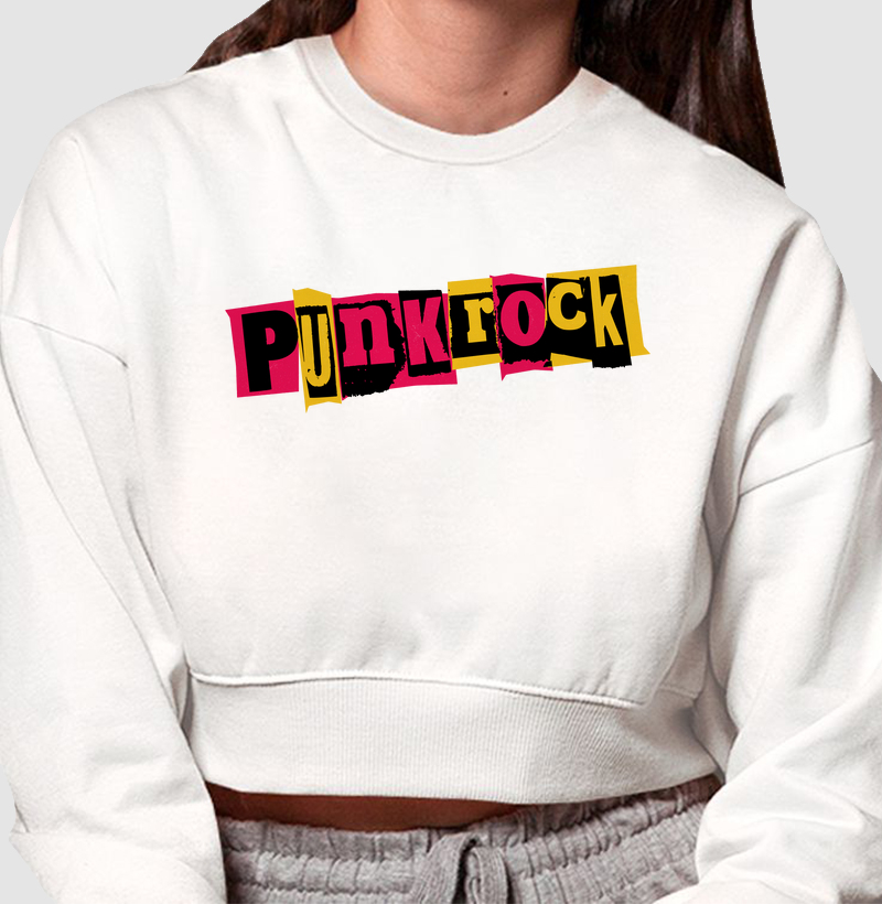 Moletom Cropped “Punk Rock”