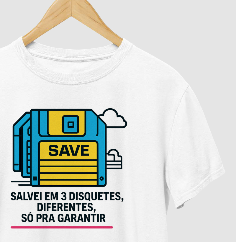 Camiseta Salvei em 3 disquetes