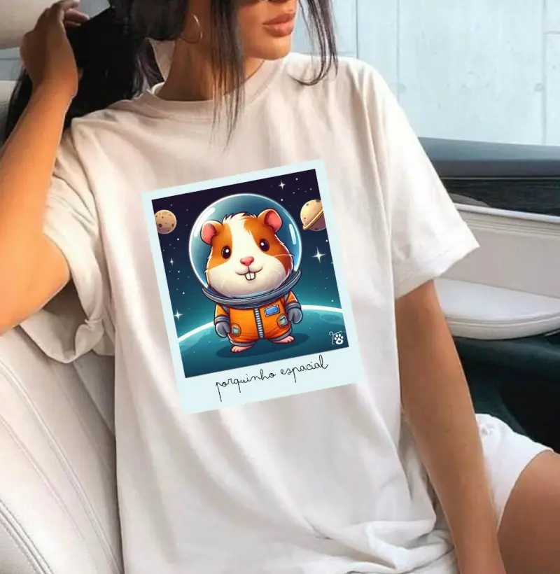 [Camiseta] Porquinho Espacial -  Porquinho da Índia