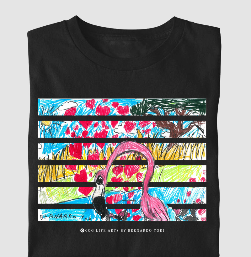 Camiseta Infantil O flamingo rosa by Bernardo Yori