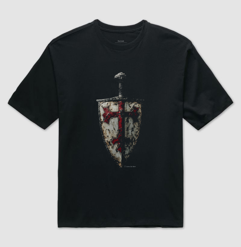Camiseta maçonaria - Espada Escuto templário