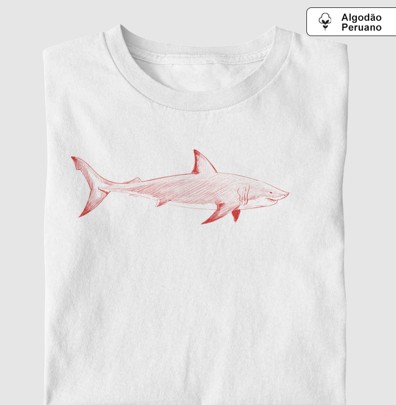 Red shark sketch illustration