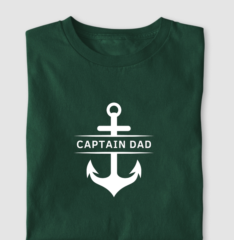 Captain Dad + âncora - Algodão 30.1