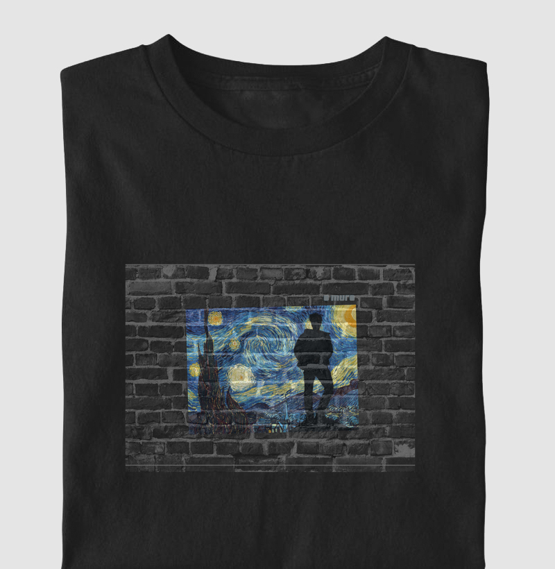 camiseta kids | a noite estrelada no muro