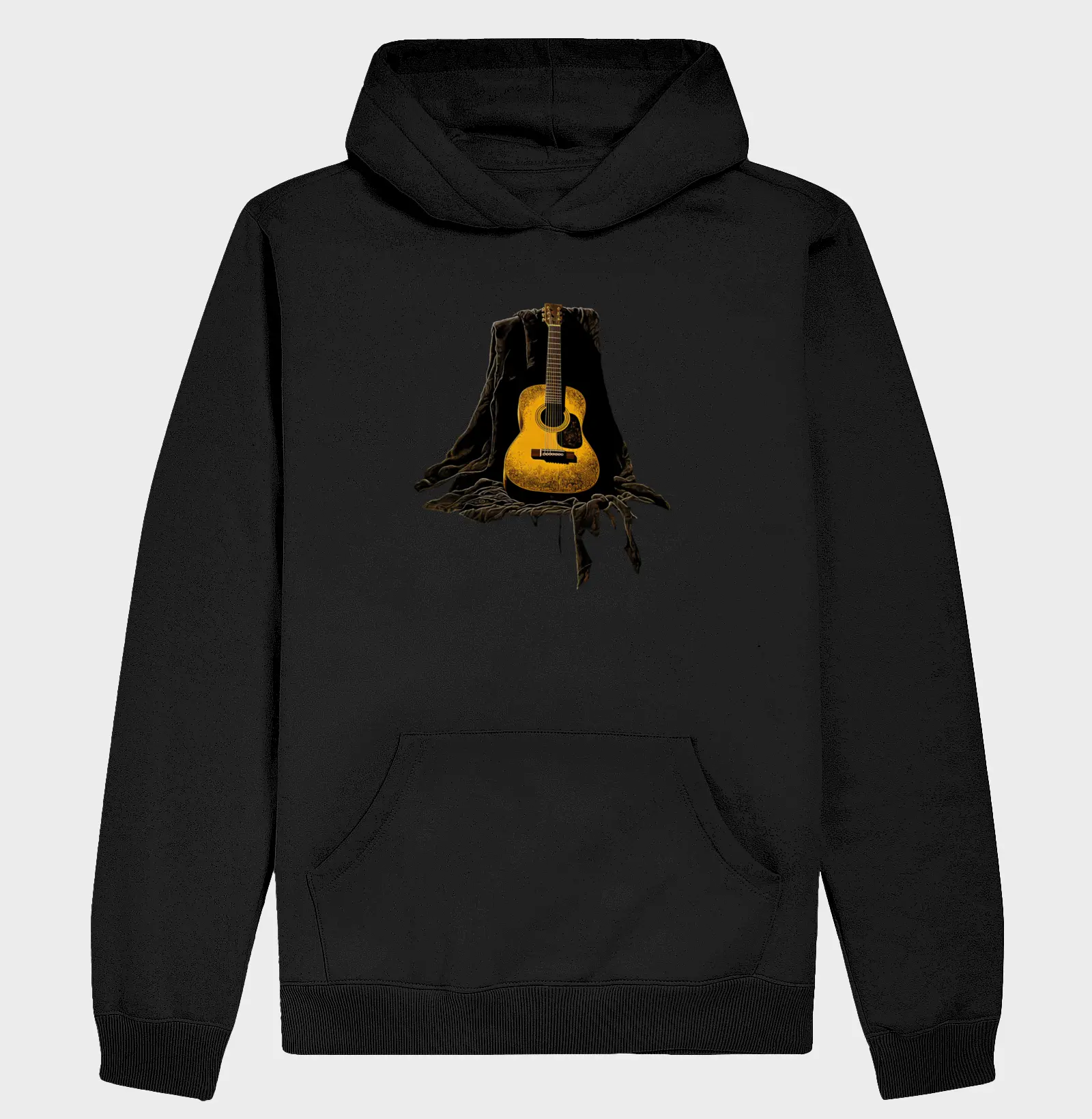 Golden Acoustic Guitar Elegance