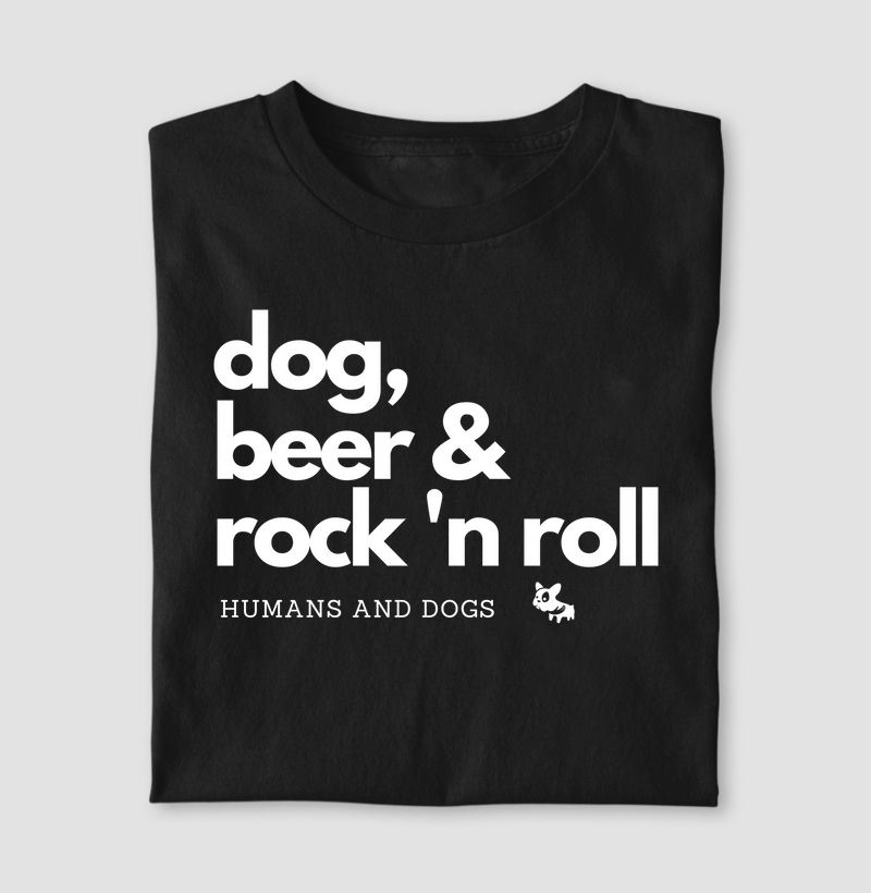 Camiseta Dog, Beer & Rock'n Roll