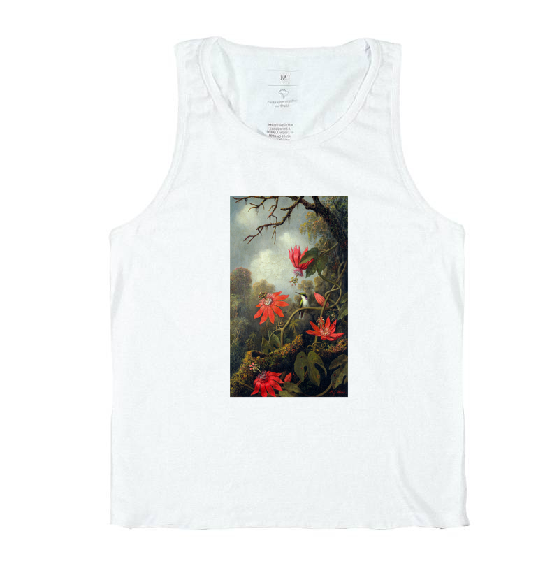 Hummingbird and Passionflowers