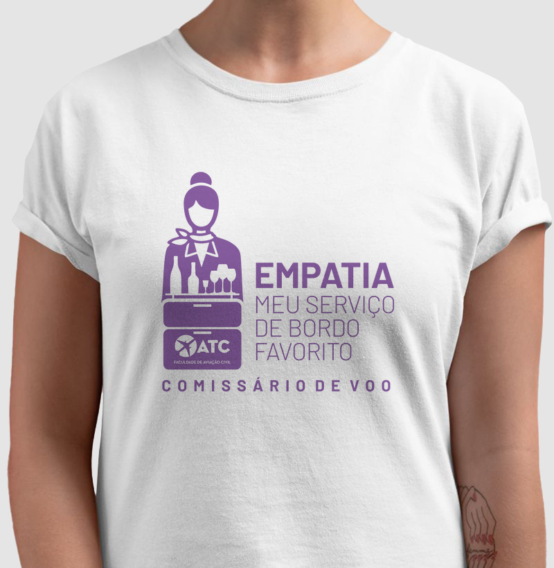Camiseta "Empatia, meu serviço de bordo favorito!" - Linha Comissários ATC