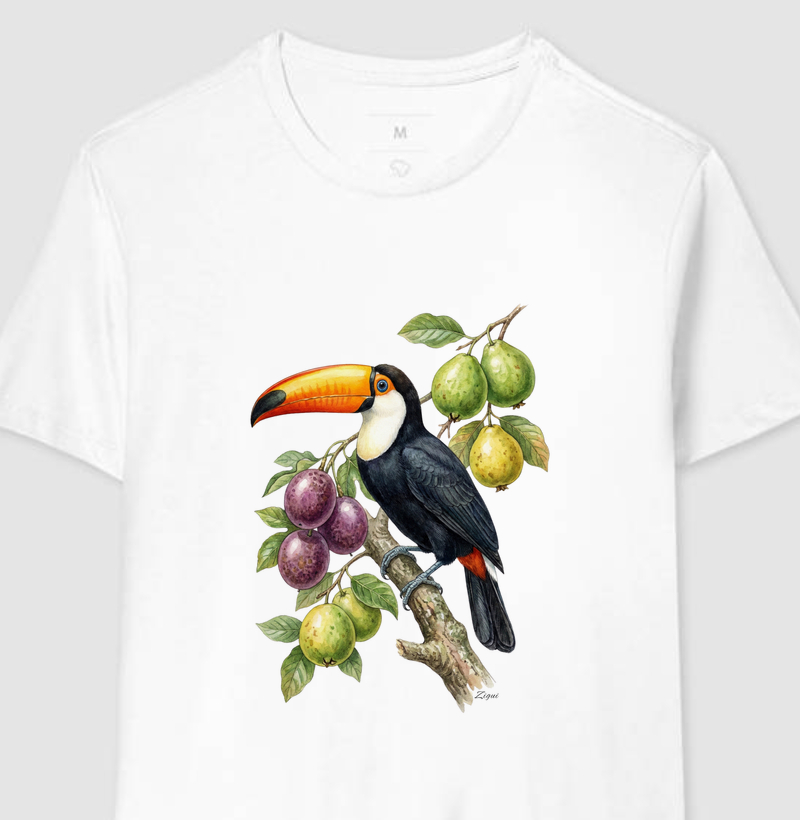 Camiseta Tucano-Toco | Coleção Aquarela Nativa