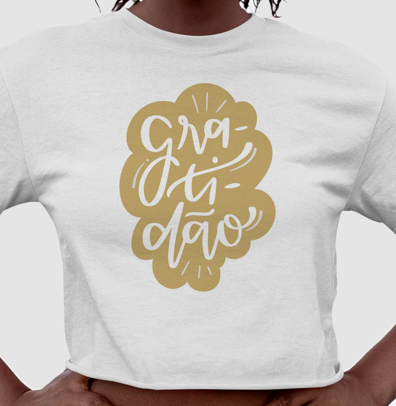 Camiseta cropped Gratidão