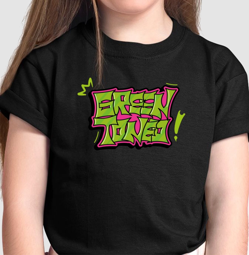 Camiseta Mini Green Toned Grafite