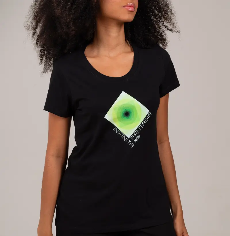 T-SHIRT "INFINITA FANTASIA" / VERDE ESTAMPA MÉDIA