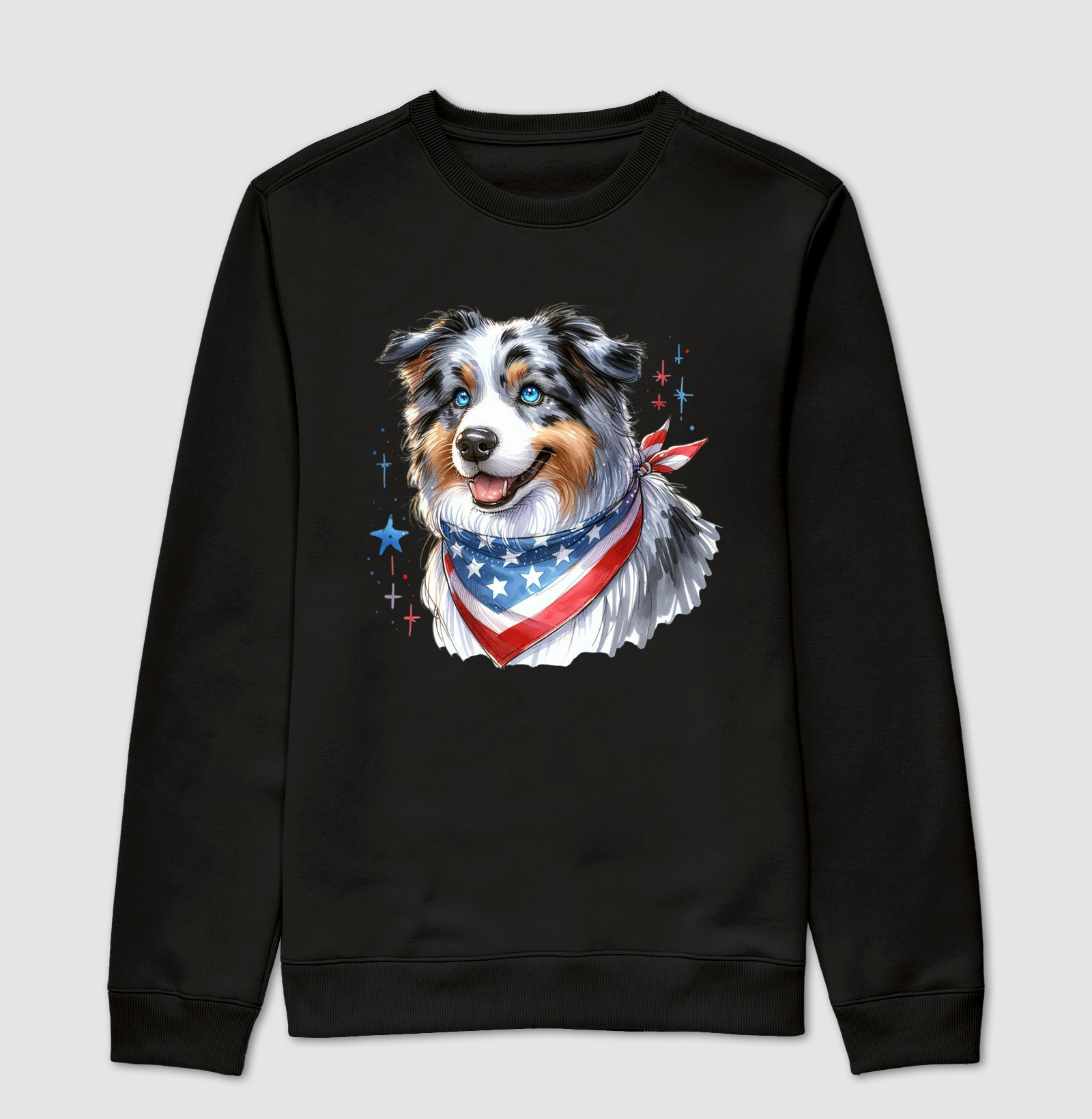 Australian Shepherd Blue Merle Bandeira