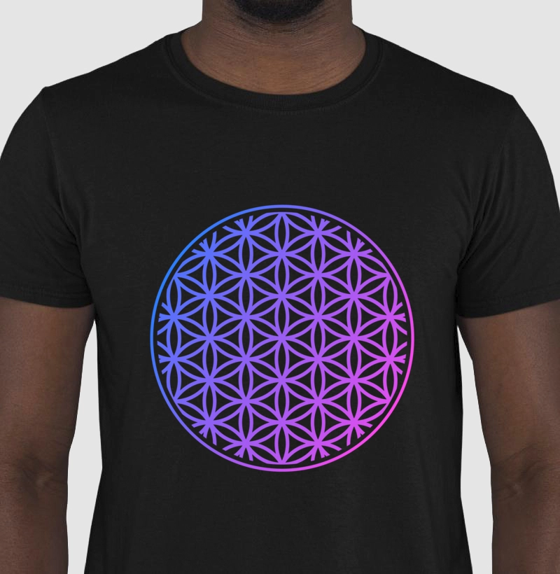 Camiseta Geometria Sagrada: Flor da Vida I (Masc & Fem • Preta & Branca)