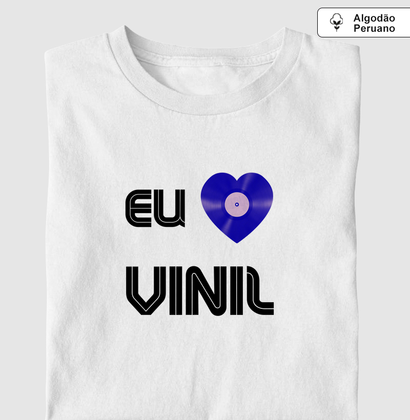 EU AMO VINIL - Branco Azul