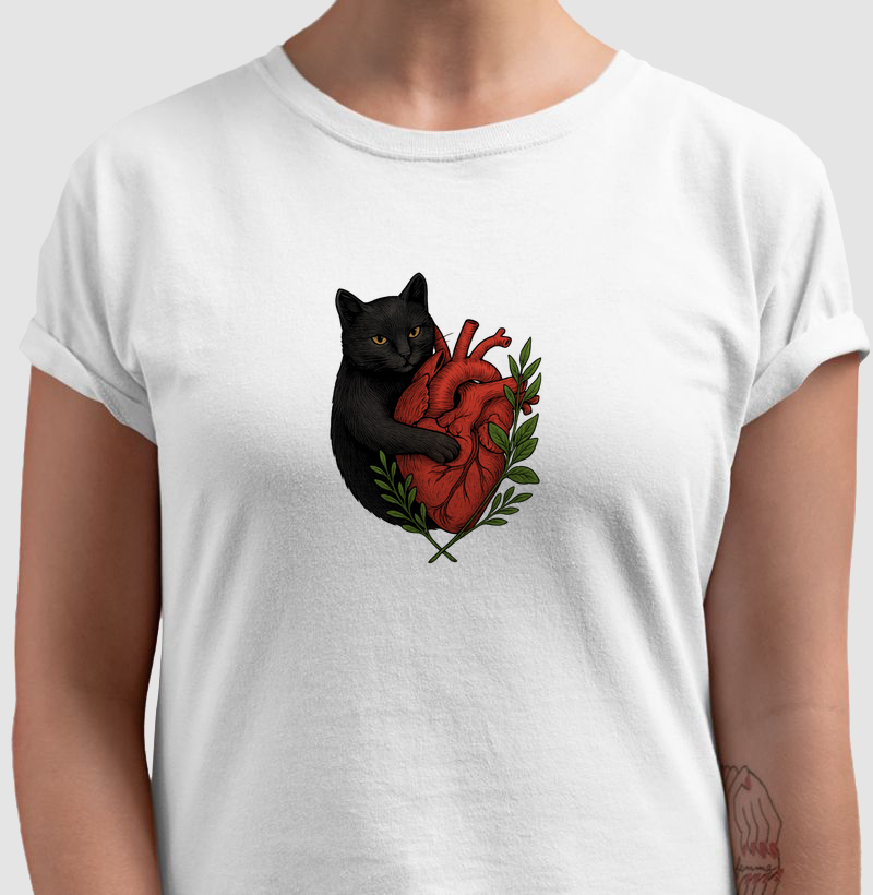 Camiseta Coração do Gato