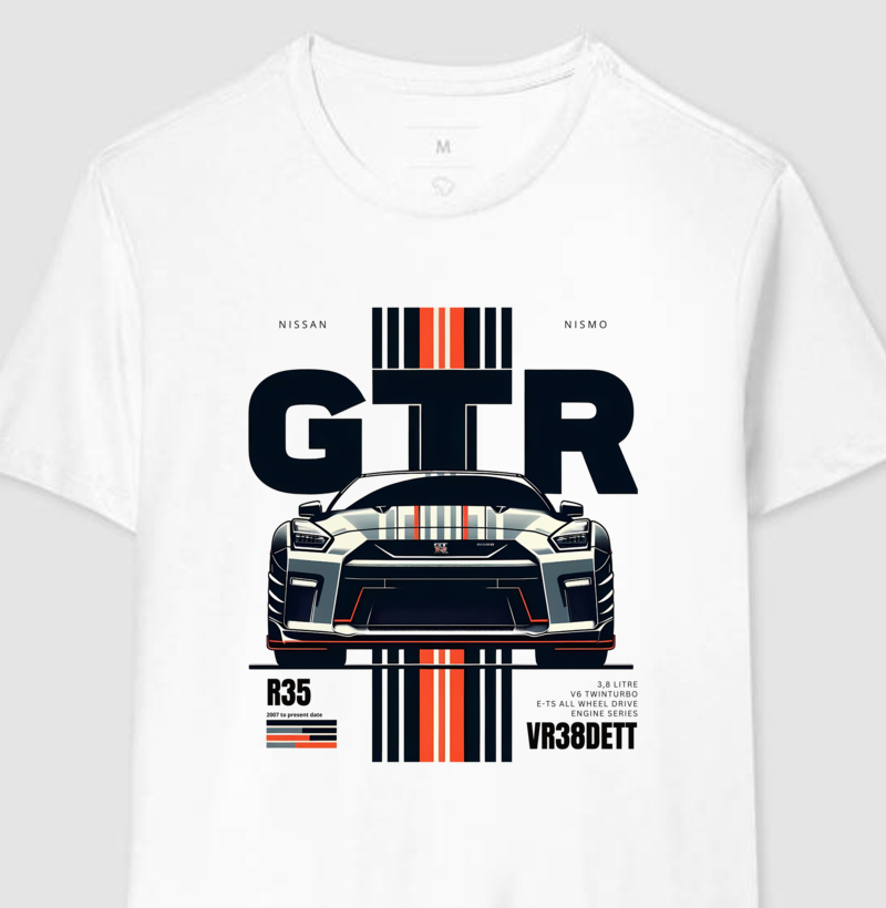 Camiseta Manga Curta Nissan GTR File