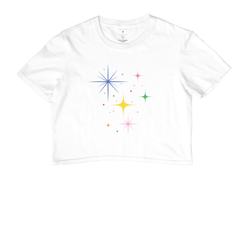 Camiseta Cropped estrelas