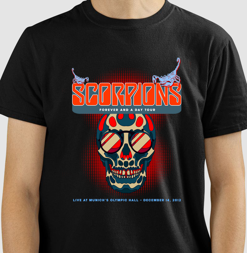 CAMISETA COM ESTAMPA SCORPIONS MUNICH