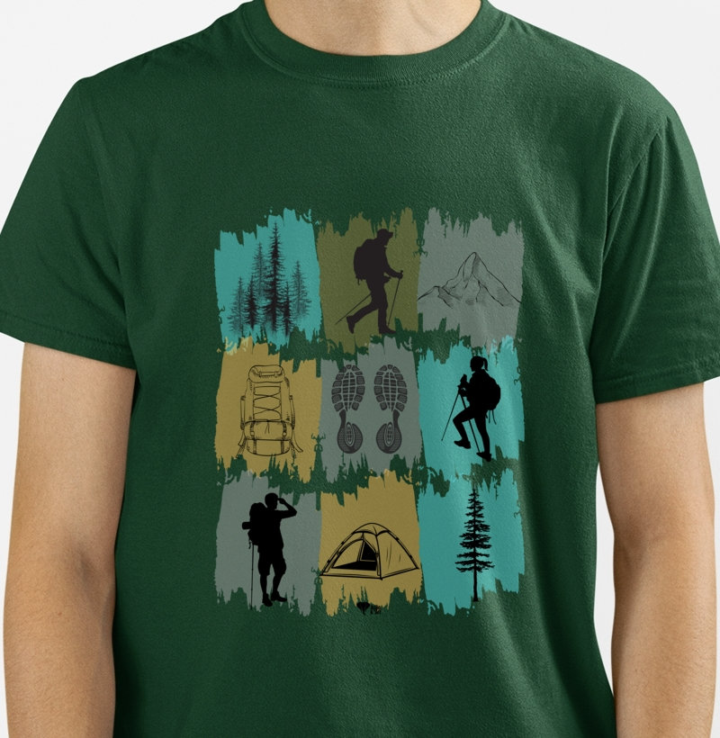 Camiseta Casual Básica Amantes de Trilhas