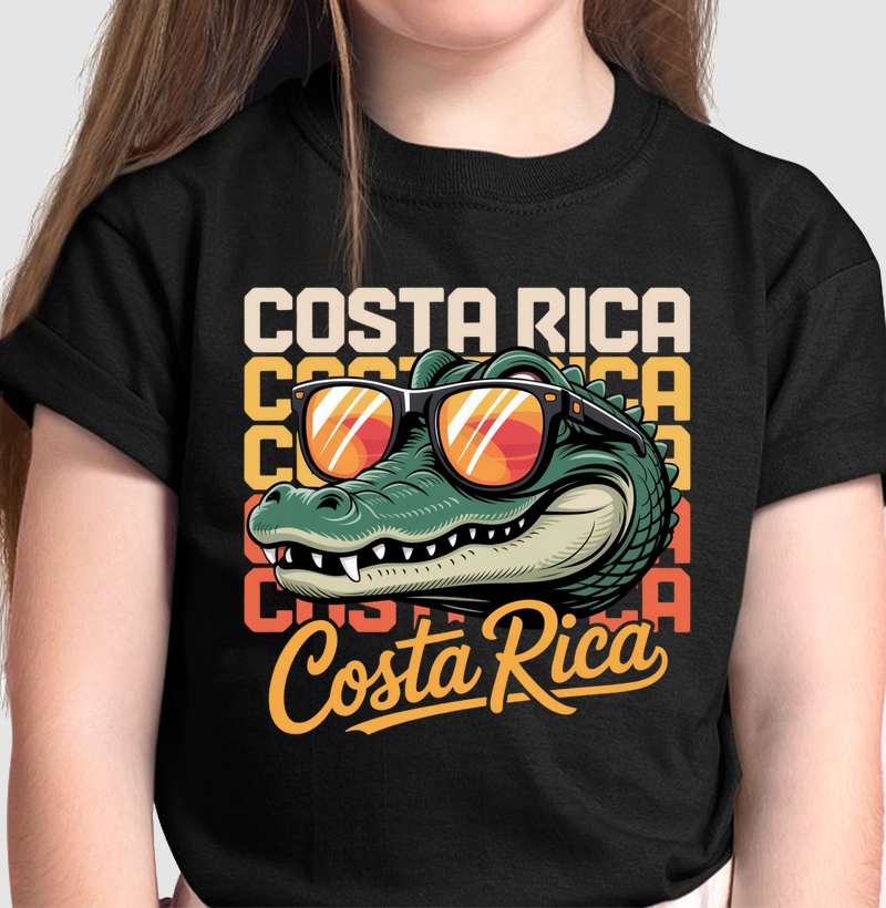 Camiseta Retrô "Costa Rica" - Jacaré Aventureiro