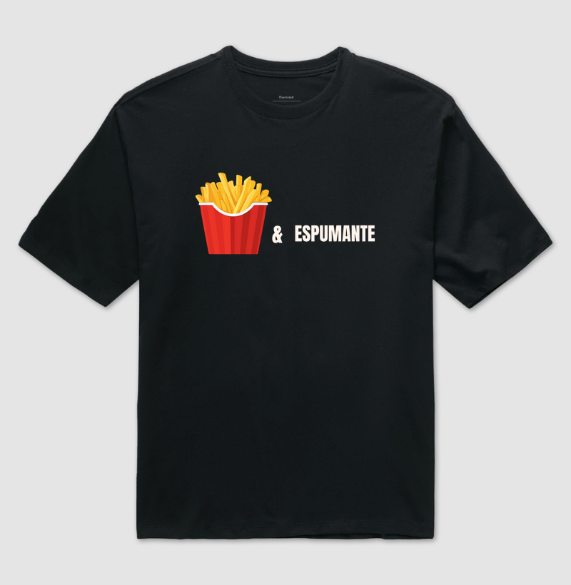 Camiseta Batata Frita e Espumante