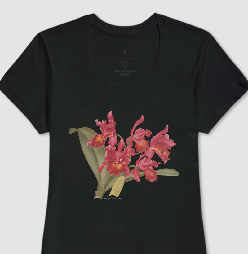 Camiseta Feminina Baby Long Cattleya x Mantinii