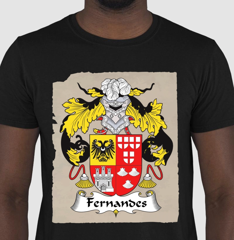 Camiseta Brasão Família Fernandes Símbolo Sobrenomes