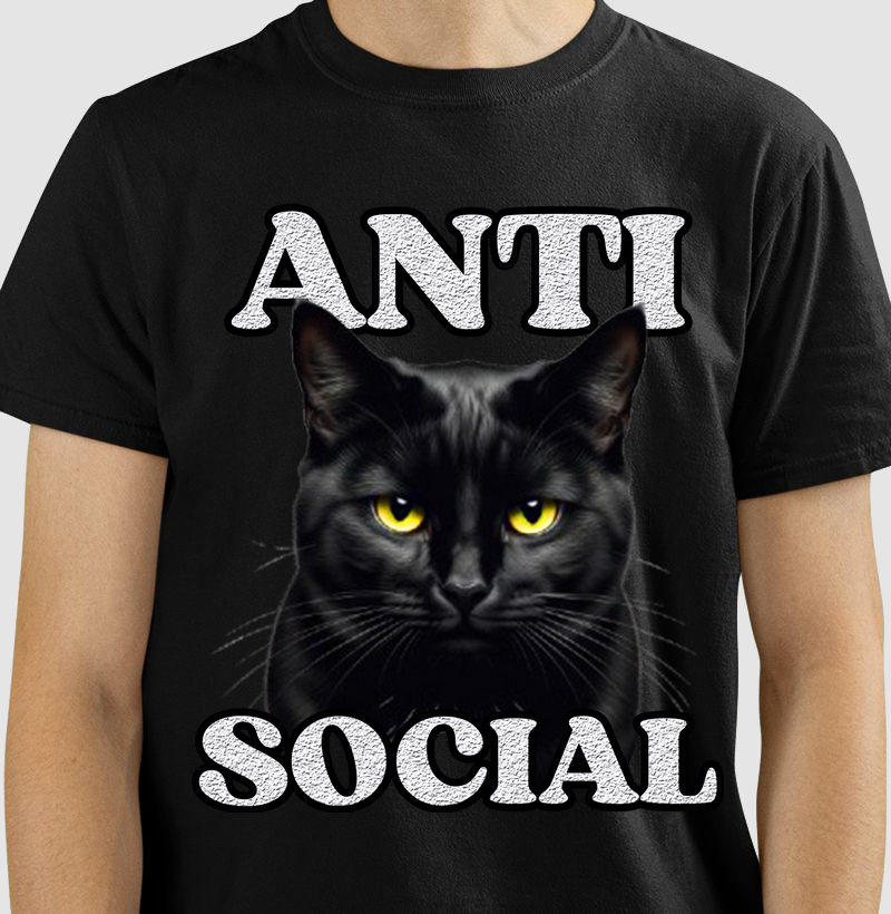 Camiseta Gato Anti Social
