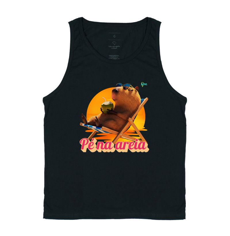 Capivara pé na areia