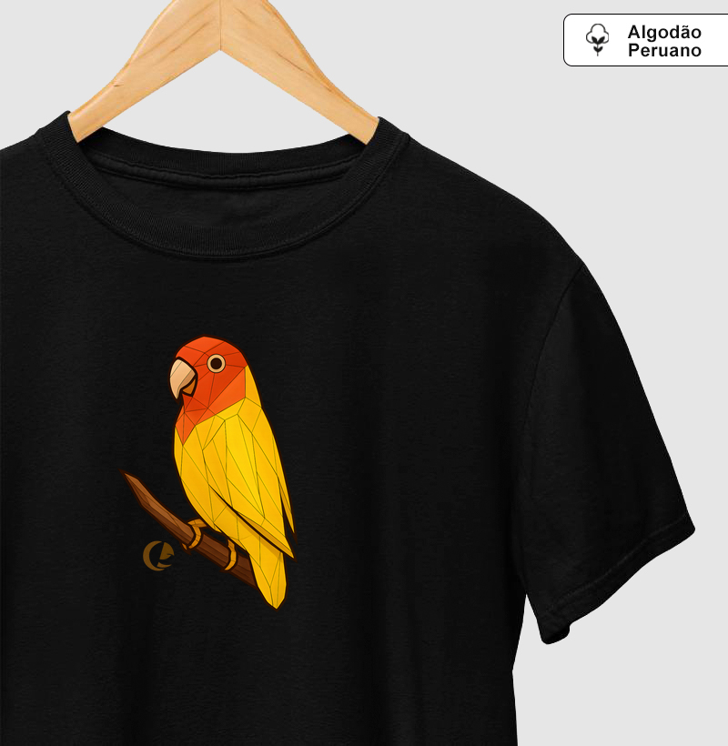 Camiseta Algodão Peruano Agapornis Roseicollis Vitral
