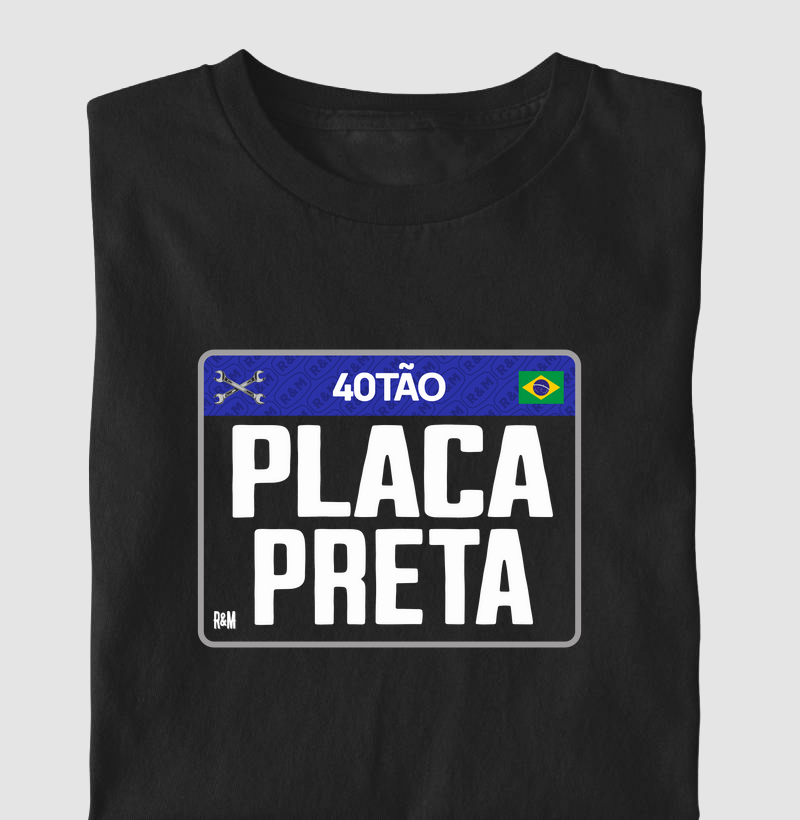40tão Placa Preta