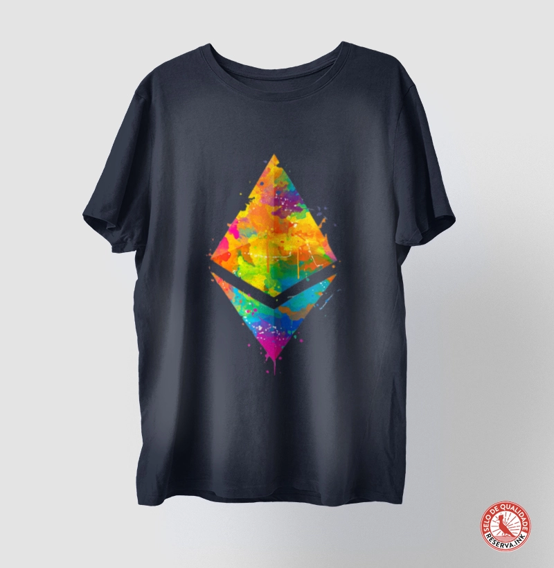 T Shirt Ethereum aquarela