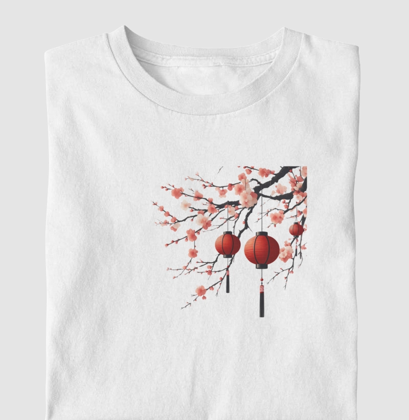Sakura e lanternas