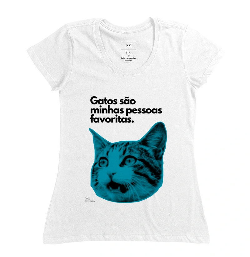 Camiseta "Gatos são minhas pessoas favoritas"