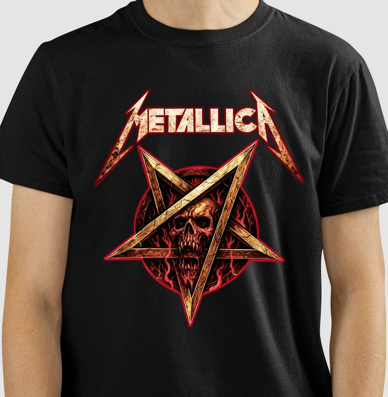 CAMISETA METALLICA PENTAGRAM