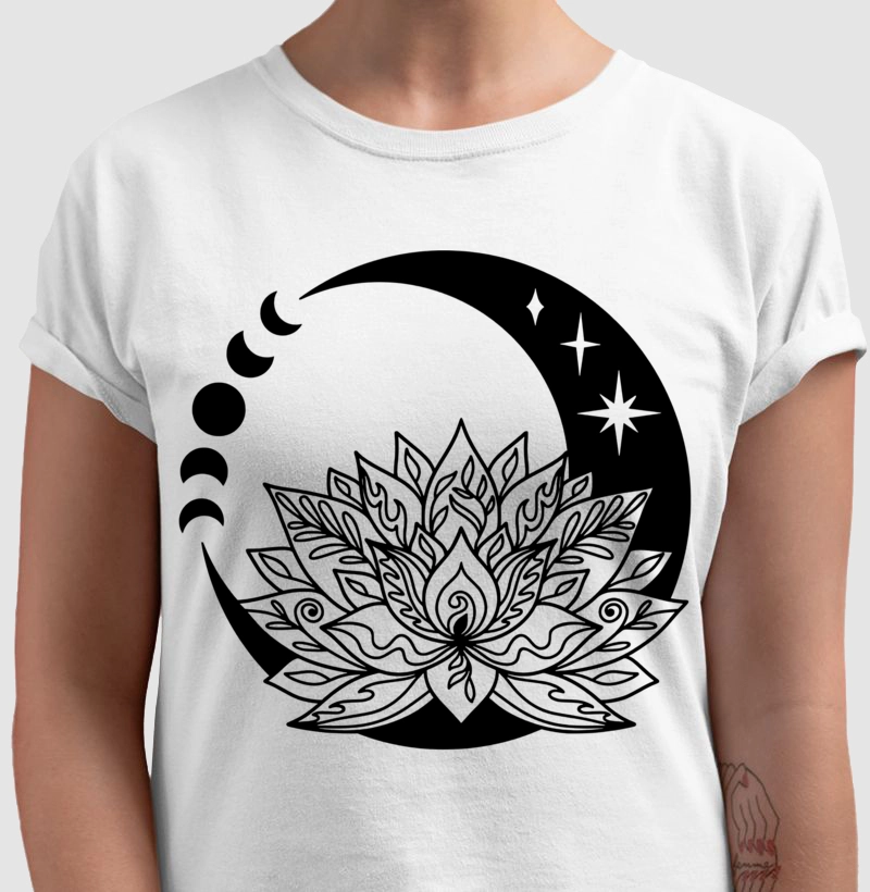 Flor de Lótus e lua 