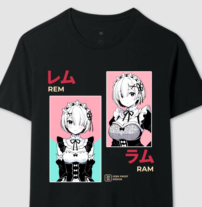 Camiseta Maid Demon – Rem & Ram