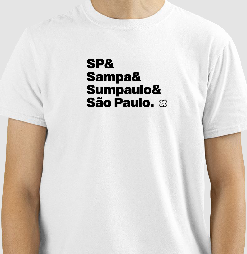 SP & Sampa & Sumpaulo & São Paulo Camiseta Algodão