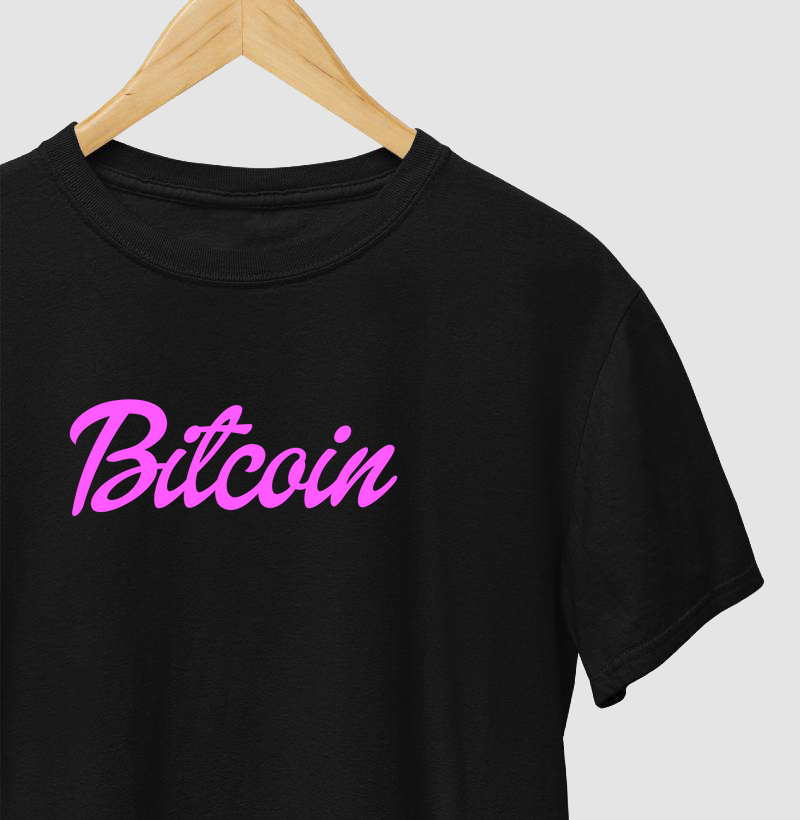 Bitcoin Logo Boneca Rosa