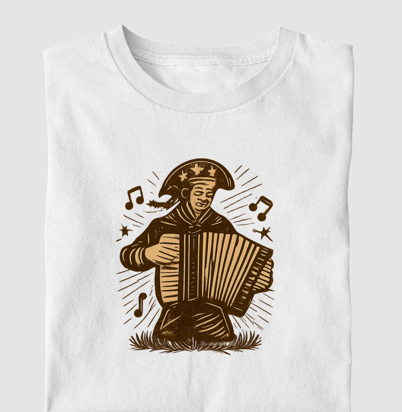 Sanfoneiro no estilo xilogravura