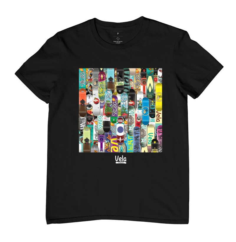 Camiseta Vela skate : Shape Vela collors